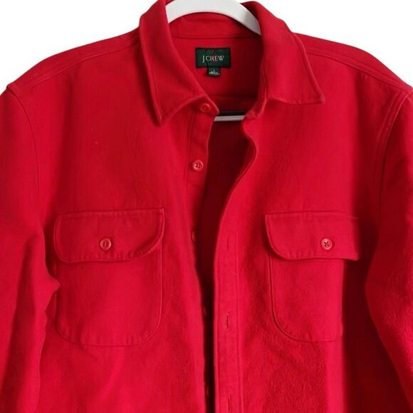 J. Crew Men’s Red Chamois Heavyweight Cotton Flannel Shirt Jacket Size XL NWOT - Picture 4 of 7